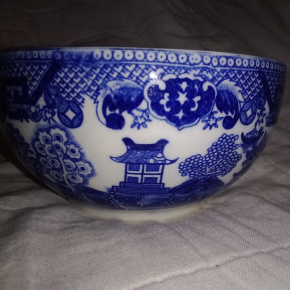 Vintage Blue And White Asian Rice Oriental Bowl Made in Japan - Picture 6 of 11